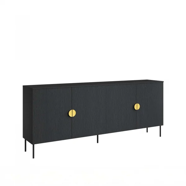Credenza 213x87h cm 4 ante nero frassinato Innsbruck