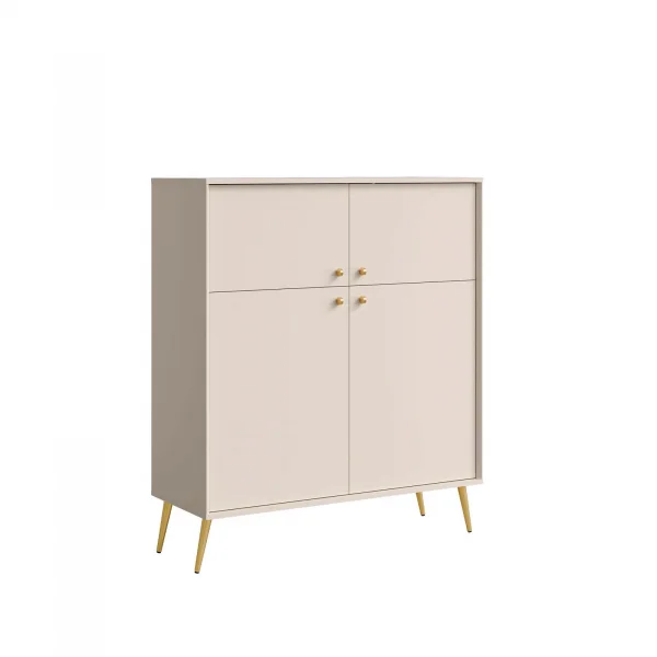 Credenza alta 105x122h cm 4 ante moderna beige cashmere Carly