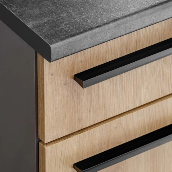 Cucina lineare 220cm completa componibile moderna rovere antracite Dakota