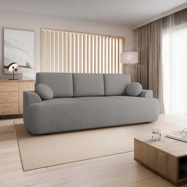Divano letto 3 posti 248x110cm con contenitore grigio scuro Novera