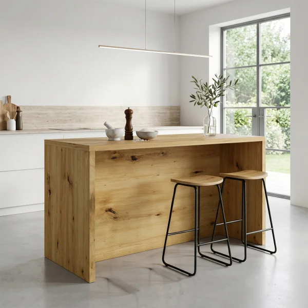 Isola cucina centrale 148x80 cm moderna rovere Dalia