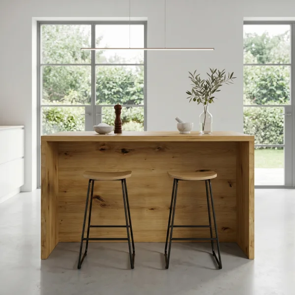 Isola cucina centrale 148x80 cm moderna rovere Dalia