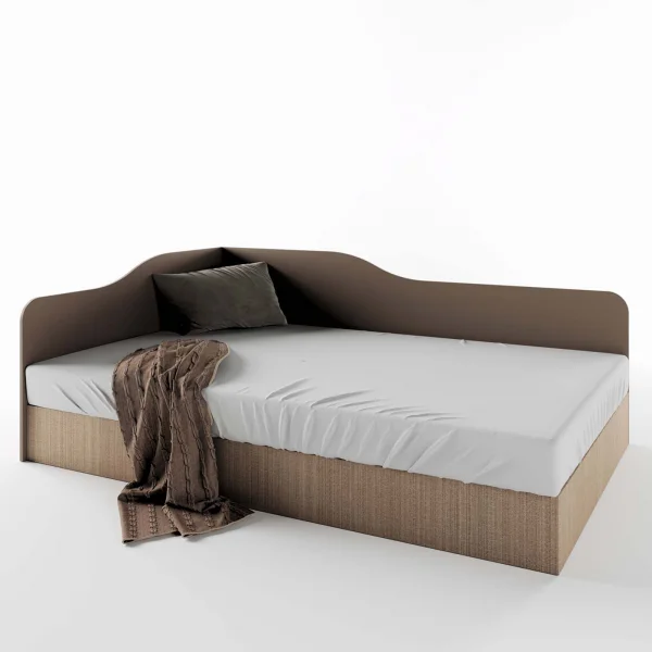 Letto 120x190cm una piazza e mezza contenitore rovere scuro marrone Alex Gihome®