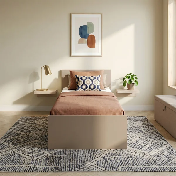 Letto 90x200cm singolo moderno rovere scuro marrone Marco Gihome®
