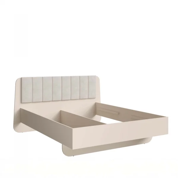 Letto matrimoniale 160x200 cm con tesiera imbottita beige cashmere Budapest