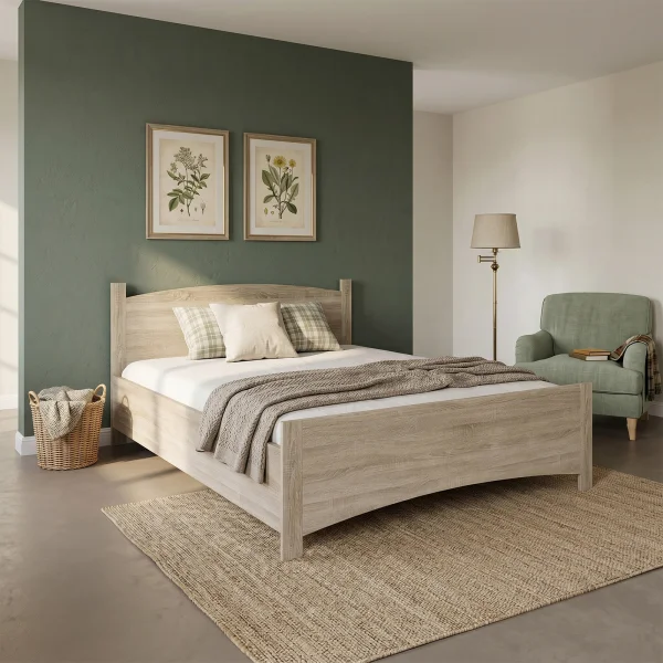 Letto matrimoniale 160x200 cm moderno rovere sonoma Londra