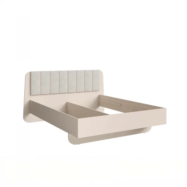 Letto matrimoniale oversize 180x200 cm con tesiera imbottita beige cashmere Budapest