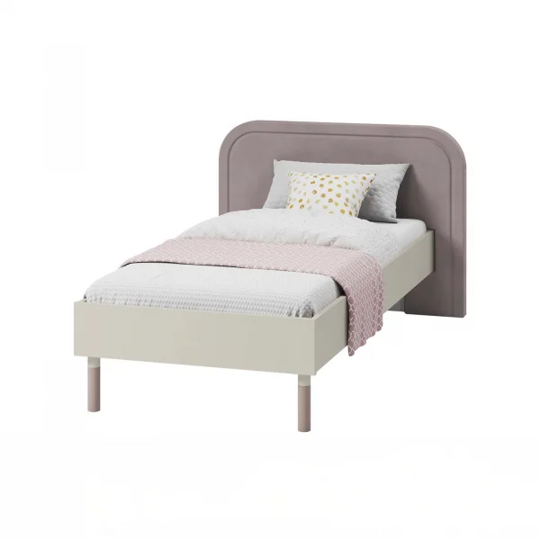 Letto singolo 90x200cm con rete beige cashmere tortora Rita