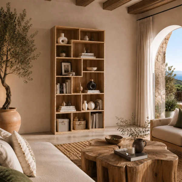 Libreria da parete 88x198h cm moderna soggiorno rovere Krea