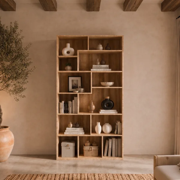 Libreria da parete 88x198h cm moderna soggiorno rovere Krea