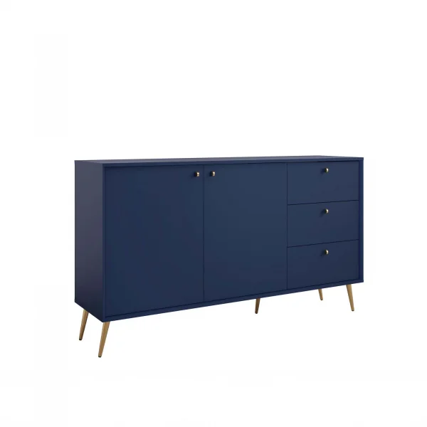 Madia 156x89h cm 2 ante 3 cassetti moderna blu navy Carly