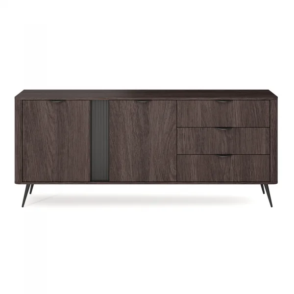 Madia 195x81h cm 2 ante 3 cassetti soggiorno wengè nero Vesper