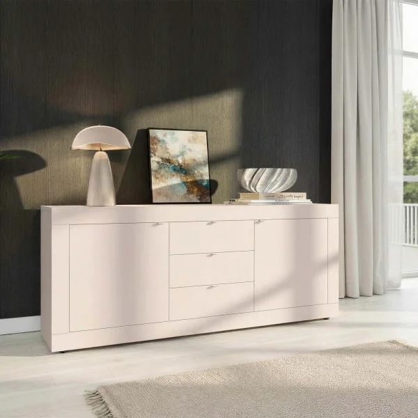 Madia 210x86h cm 2 ante 3 cassetti moderna beige cashmere Eternity