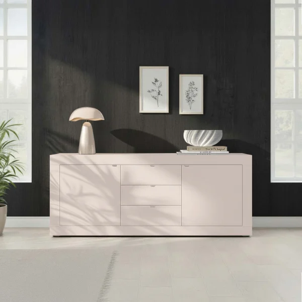 Madia 210x86h cm 2 ante 3 cassetti moderna beige cashmere Eternity