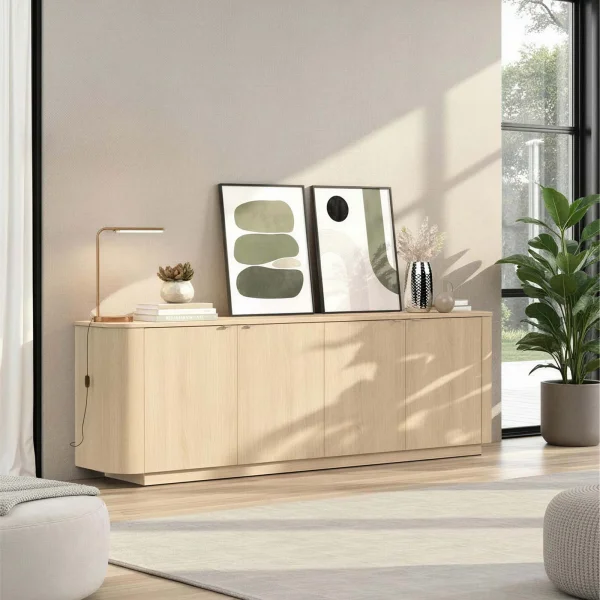 Madia 230x76h cm 4 ante moderna rovere Alba