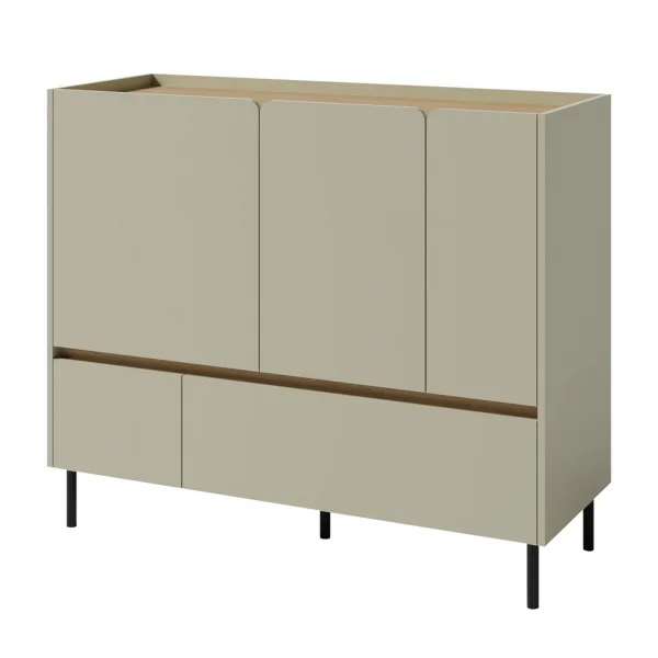 Madia soggiorno 120x105h cm 3 ante 2 cassetti verde rovere chiaro Linfa
