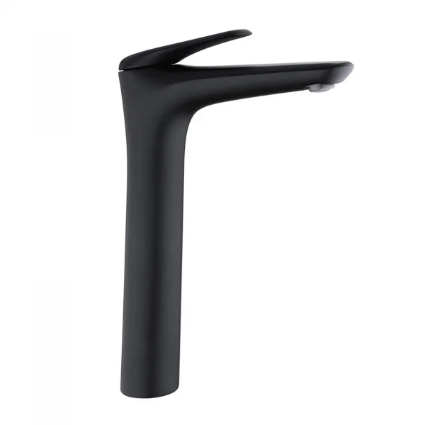 Miscelatore alto per lavabo bagno ottone nero Becco