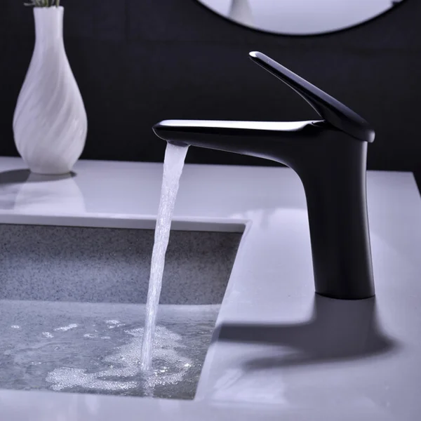 Miscelatore per lavabo bagno ottone nero Becco