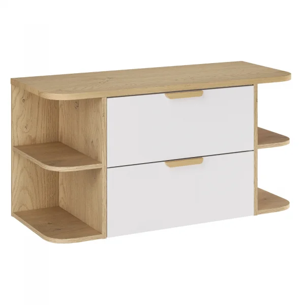 Mobile bagno sospeso 100cm 2 cassetti bianco rovere Speranza