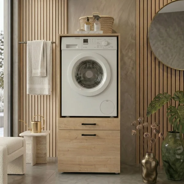 Mobile lavatrice 67x144h cm con cassettone rovere Water