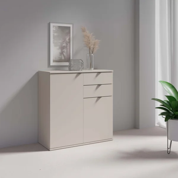 Mobile multiuso ingresso 80x84h cm 2 ante 2 cassetti beige cashmere Ragusa