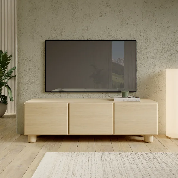Mobile porta TV 150x47h cm 3 ante a ribalta soggiorno rovere chiaro Mellow