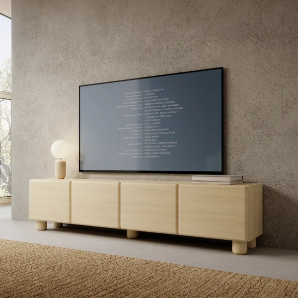 Mobile porta TV 200x47h cm 4 ante a ribalta soggiorno rovere chiaro Mellow