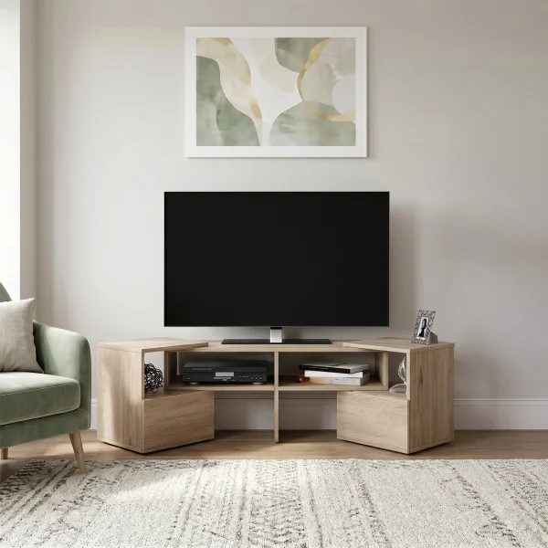Mobile porta TV trasformabile 148x40h cm con estremità mobili rovere Billy