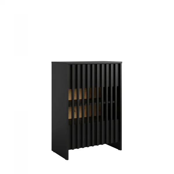 Mobile scarpiera 60x87h cm 2 ante cannettato nero rovere Trasimeno
