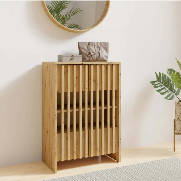 Mobile scarpiera 60x87h cm 2 ante cannettato rovere Trasimeno