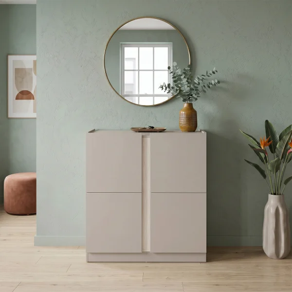 Mobile scarpiera 95x91h cm 2 ante beige cashmere e olmo Melissa