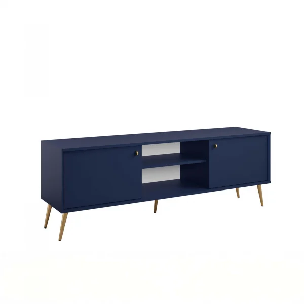 Mobile TV 156x55h cm 2 ante 2 vani a vista blu navy Carly