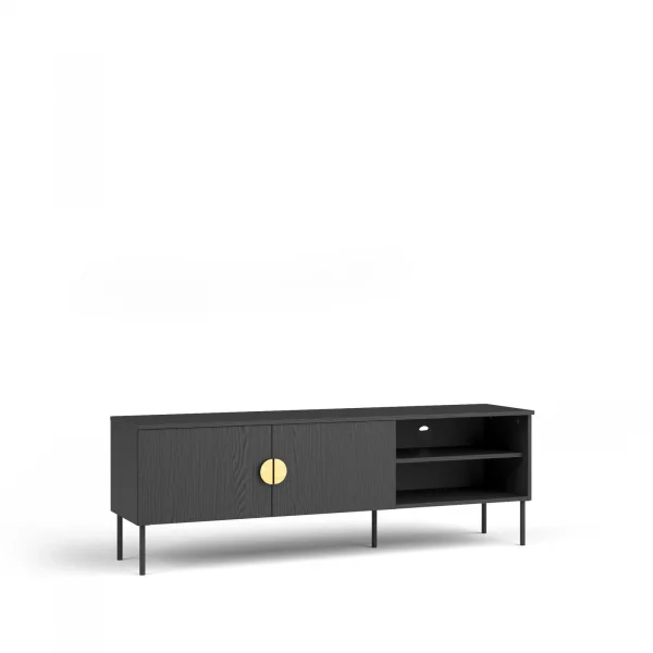 Mobile tv 160x53h cm 2 ante 2 vani a giorno nero frassinato Innsbruck