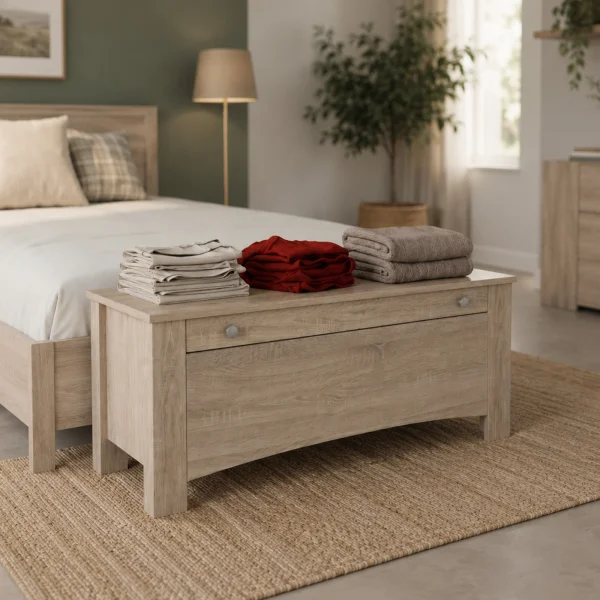 Panca fondoletto 110x45h cm contenitore rovere sonoma Londra