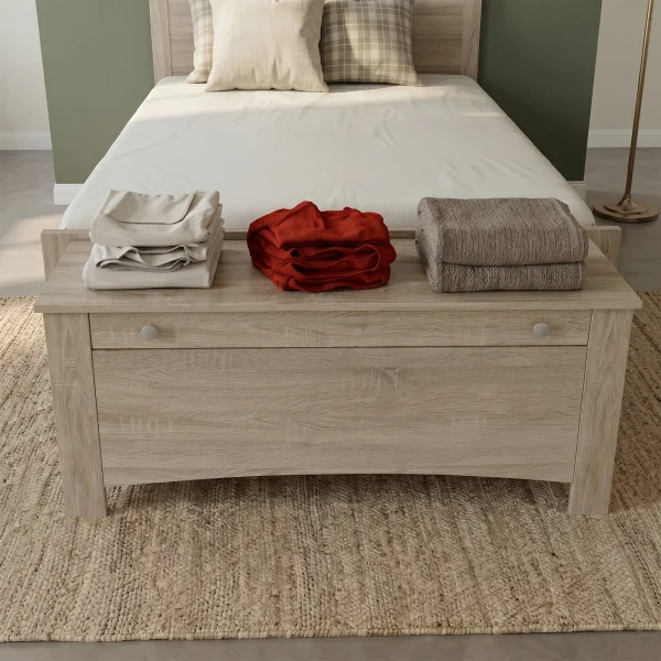Panca fondoletto 110x45h cm contenitore rovere sonoma Londra