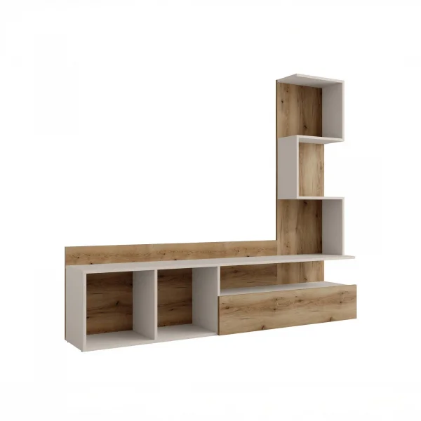 Parete attrezzata 180x156h cm beige cashmere rovere Tevere