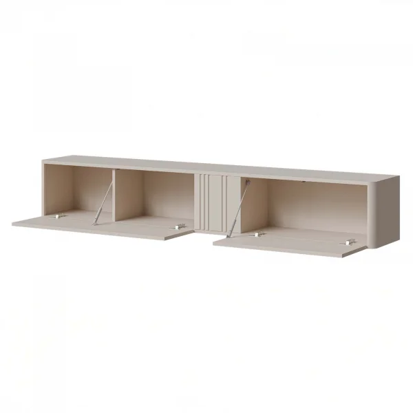 Parete attrezzata sospesa 216x200h cm moderna beige cashmere Bellagio 2