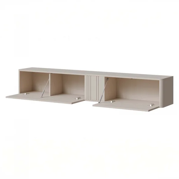 Parete attrezzata sospesa 216x200h cm moderna beige cashmere Bellagio 3