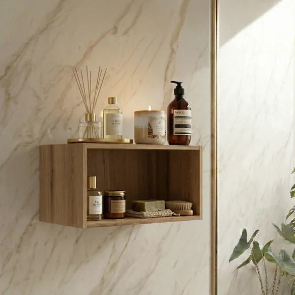 Pensile bagno 60x29h cm vano a giorno rovere Cleany