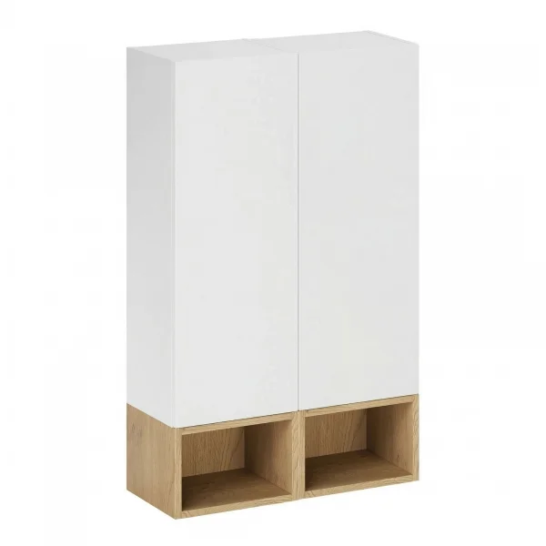 Pensile bagno sospeso 60x100h cm 2 ante bianco rovere Speranza