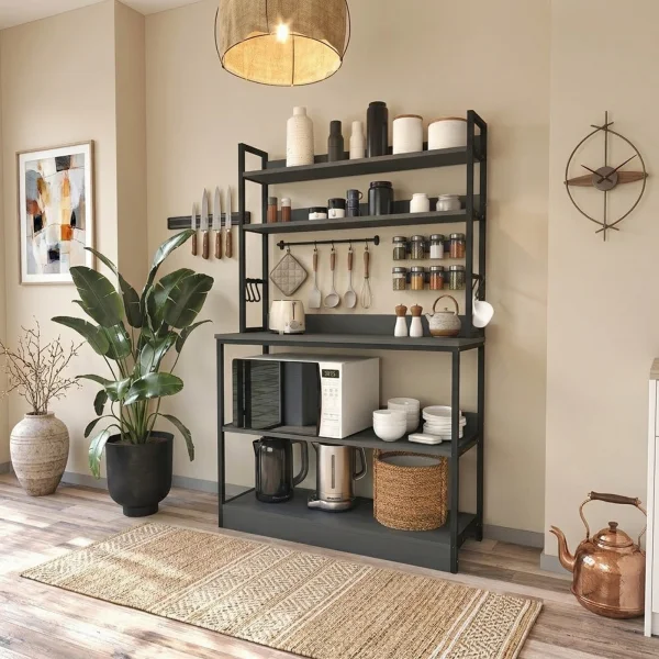 Scaffale cucina 101x160h cm industrial metallo antracite Loft