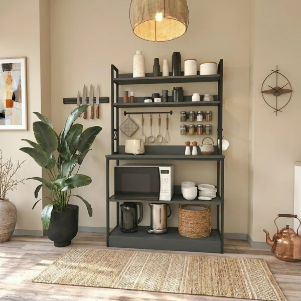 Scaffale cucina 101x160h cm industrial metallo antracite Loft