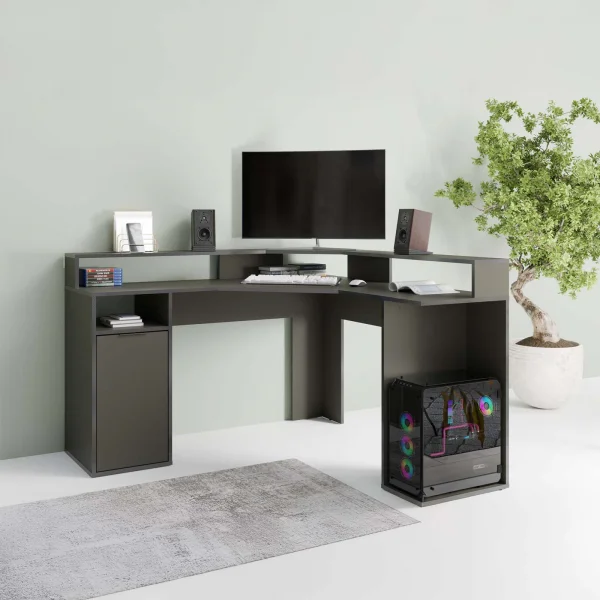 Scrivania gaming 139x139 cm angolare antracite Colorado