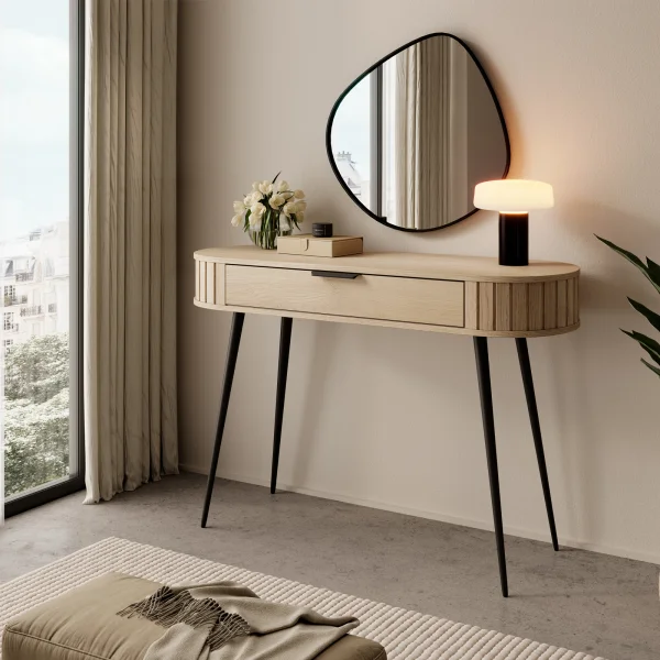 Scrivania toeletta 120x80h cm 1 cassetto rovere Groove
