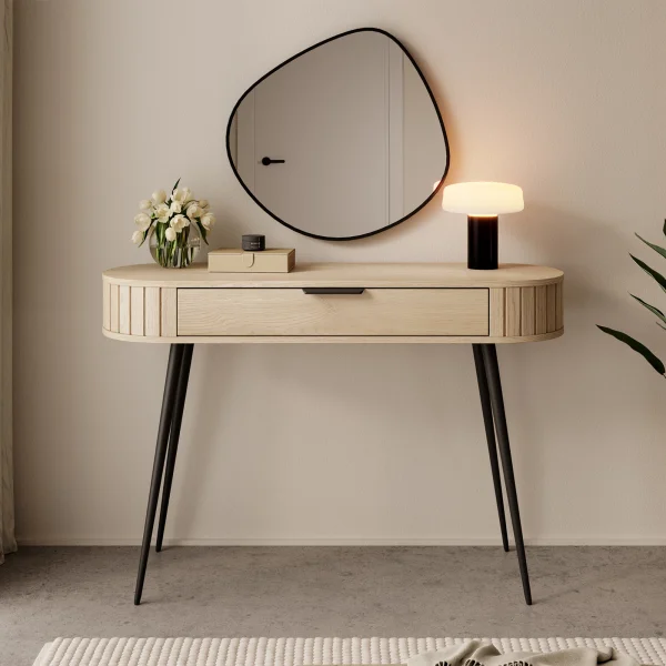Scrivania toeletta 120x80h cm 1 cassetto rovere Groove