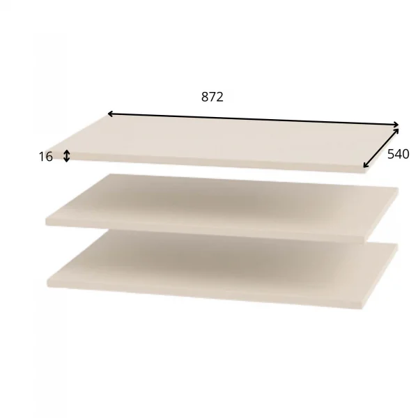 Set 3 ripiani beige cashmere per armadio Budapest