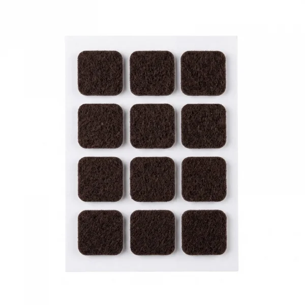 Set di 12 feltrini quadrati adesivi per mobili 20x20mm marrone scuro Stichi