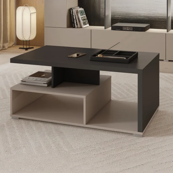 Tavolino da salotto 100x60cm beige grigio Matt
