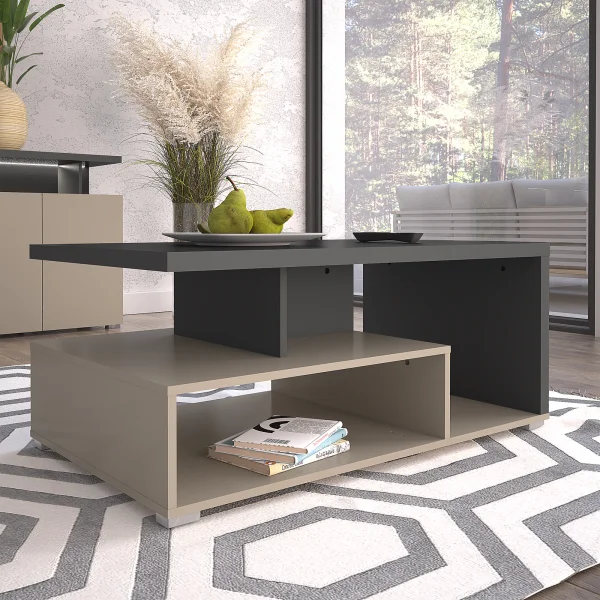 Tavolino da salotto 100x60cm beige grigio Matt