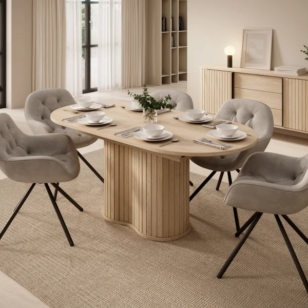 Tavolo allungabile 180/220x90cm ovale rovere Groove